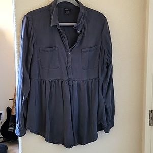 Torrid Washed Grey Peplum Blouse